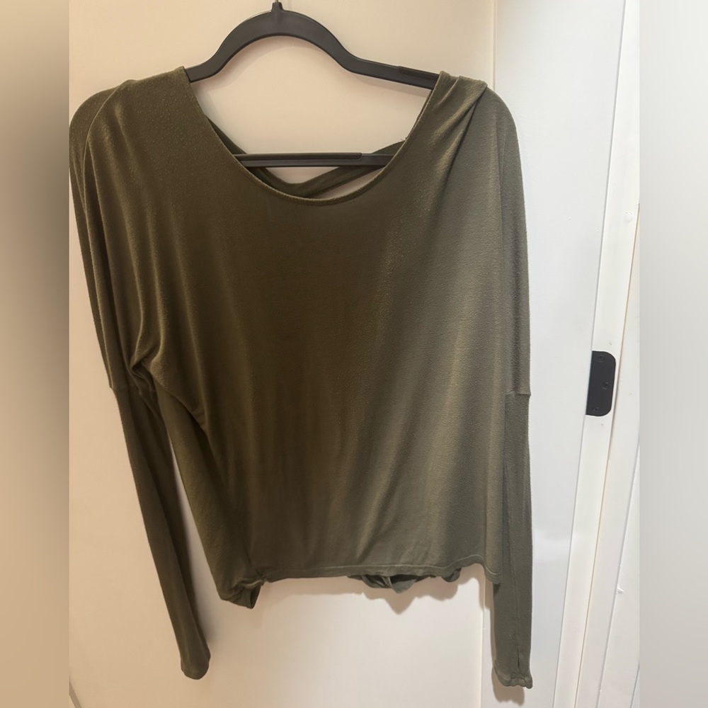 Olive Green Long Sleeve Women's Top